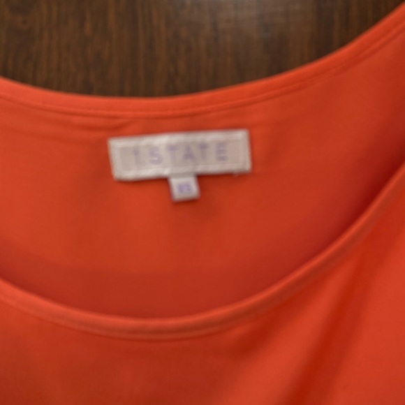 1. STATE Orange flouncy cold shoulder sleeve top - Picture 6 of 9